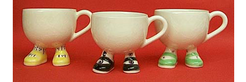 Walking Ware Cups - Lustre Pottery (sold)