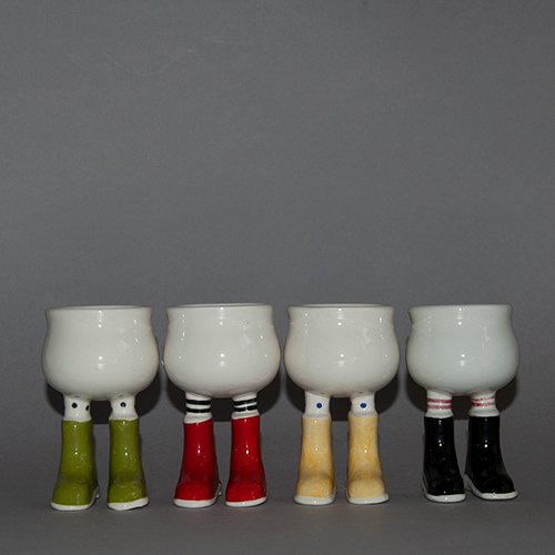 Set of Carlton Ware Walking Ware Wellington Boot Eggcups Set of Carlton Ware Walking Ware Wellington Boot Eggcups
